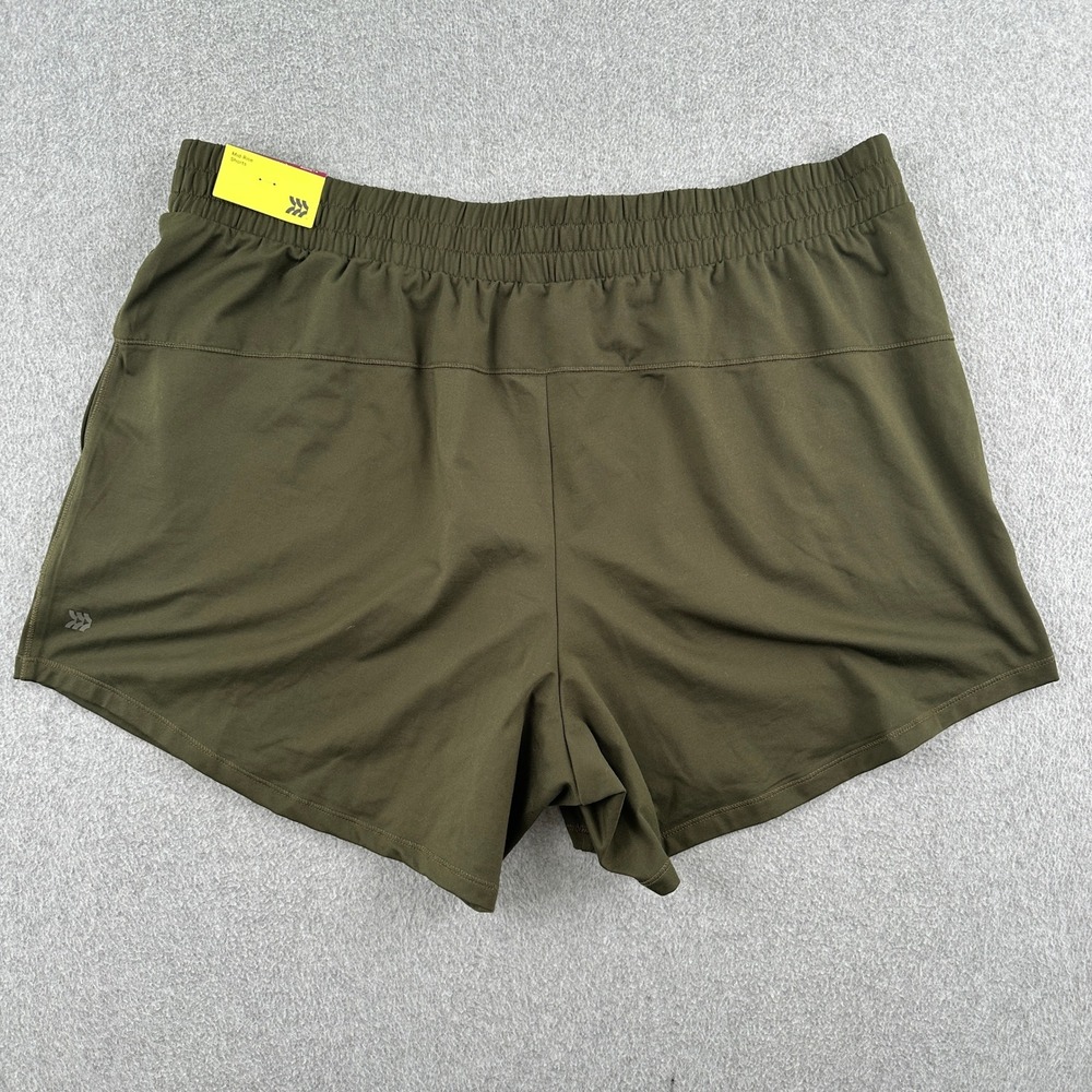 All in Motion Shorts Womens XXL Olive Green Knit Short Mid-Rise Active Stretch - Picture 2 of 9
